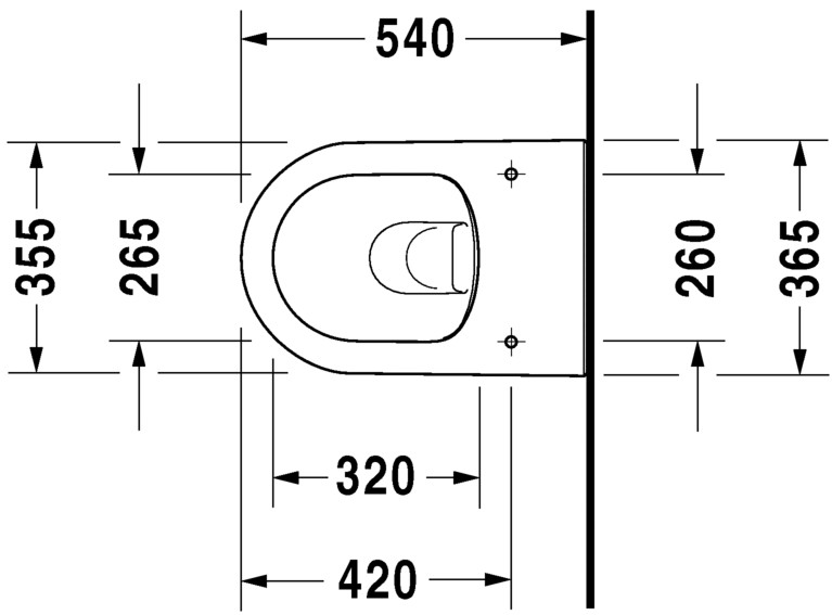 DURAVIT - Toilet wall-mounted Duravit Rimless 1.28/0.8 gpf 00 White - 257709 - additional view