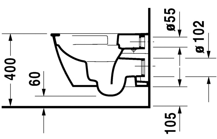 DURAVIT - Toilet wall-mounted Duravit Rimless 1.28/0.8 gpf 00 White - 257709 - additional view