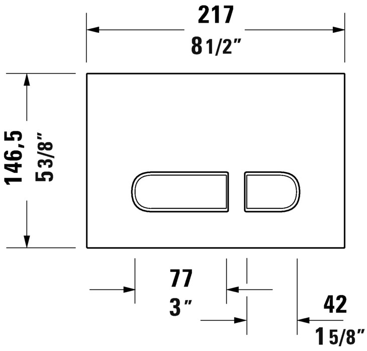 DURAVIT - Actuator plate A1, for toilet, plastic  01 White, ADA Compliant- WD5008011090 - WD5008 - additional view