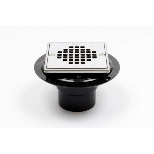 Oatey-ABS SQ LOW PROFILE SS SCREW STRAINER W/RING  W/PLUG-42274