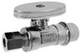 1/4 Turn Straight Stop VALVE w/ABS Straight Handle -3/8" O.D x 1/2" Push Fit