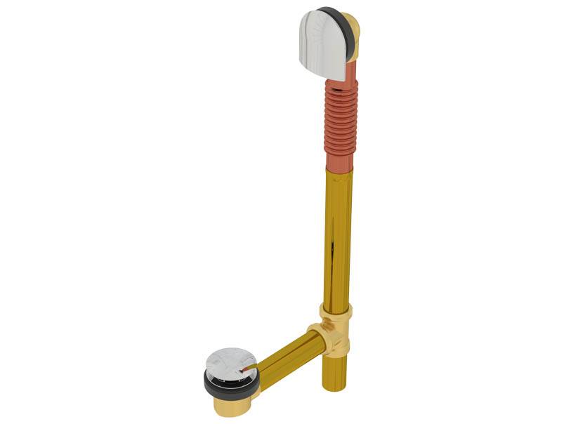 OSB - BRASS OFFSET WASTE & OVERFLOW CLICKER EXTENDED - 314Q-20CP