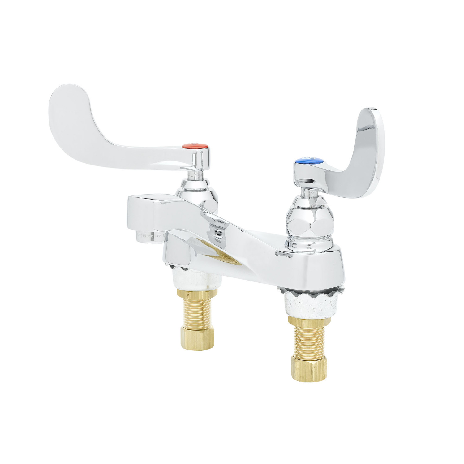 T&S-Lavatory Faucet, 4" Deck Mount, Cast Spout, 2.2 gpm Aerator, 4" Wrist-Action Handles-B-0890