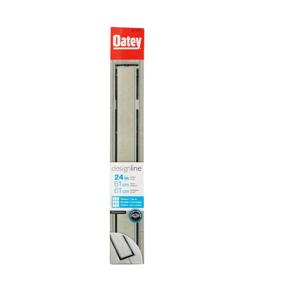 Oatey-24 IN. SS LINEAR DRAIN TILE-IN GRATE RETAIL-DLS1240R2