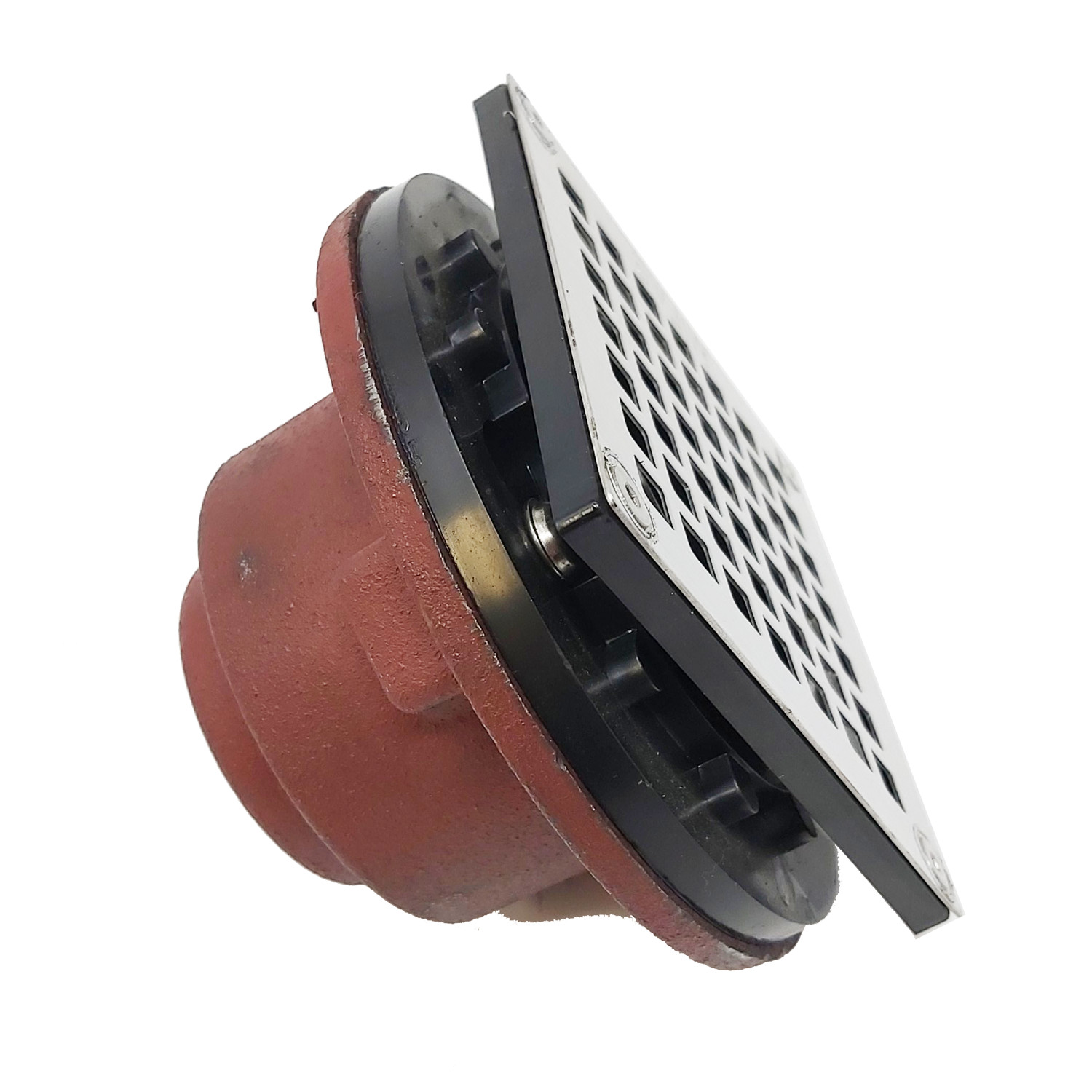 MIFAB- 2" IPS. C.I Shower Drain 4"X4" SS Strainer Square- SD7102-S4
