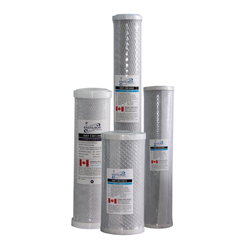 Excalibure -  Acid Washed Coconut Shell Carbon Block Cartridge 21⁄2” x 10” (64 mm x 254 mm) - SMF CBC1005