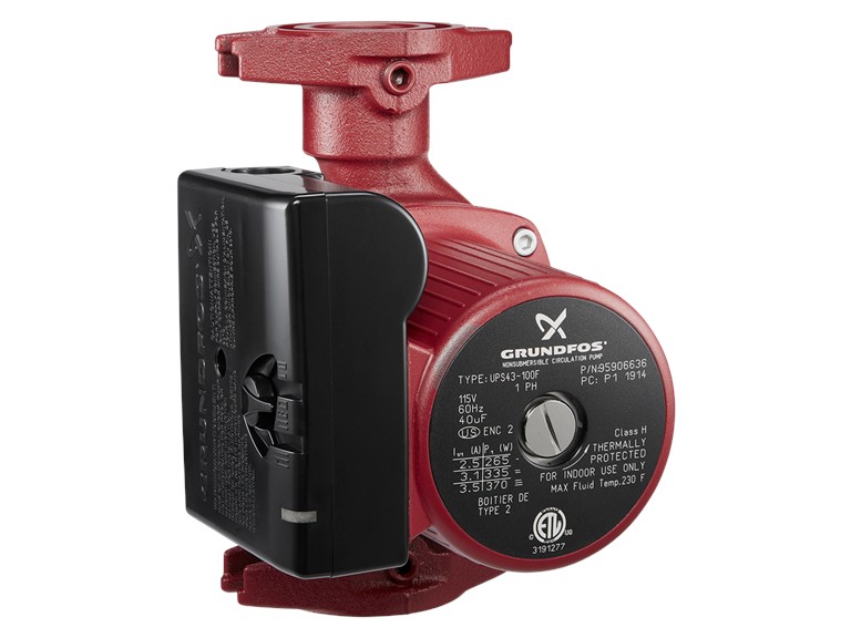 GRUNDFOS - 3 Speed Pumps - CAST IRON UPS43-44FC 230 3-speed, 1/6 HP, flanged housing - 52722515