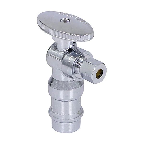 5M - 1/2" Press Fit x 3/8" OD, 1/4 TURN ANGLE STOP VALVE w/Zinc handle - 5M-PFV1238-A - variation