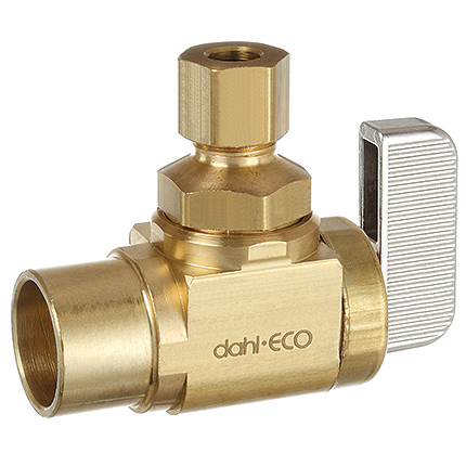 DAHL- 1/2 Female Solder X 1/4 OD Comp, Angle , Rough Brass - 621-13-30 - variation